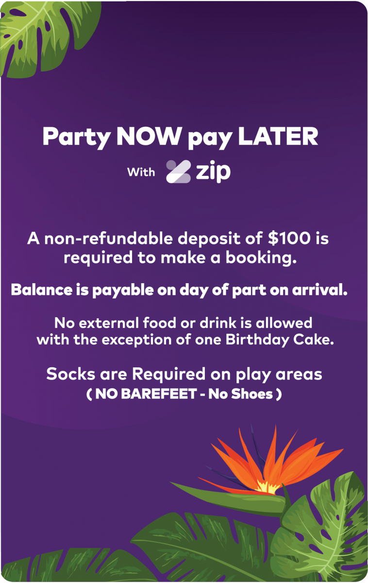 ZipPay for party packages